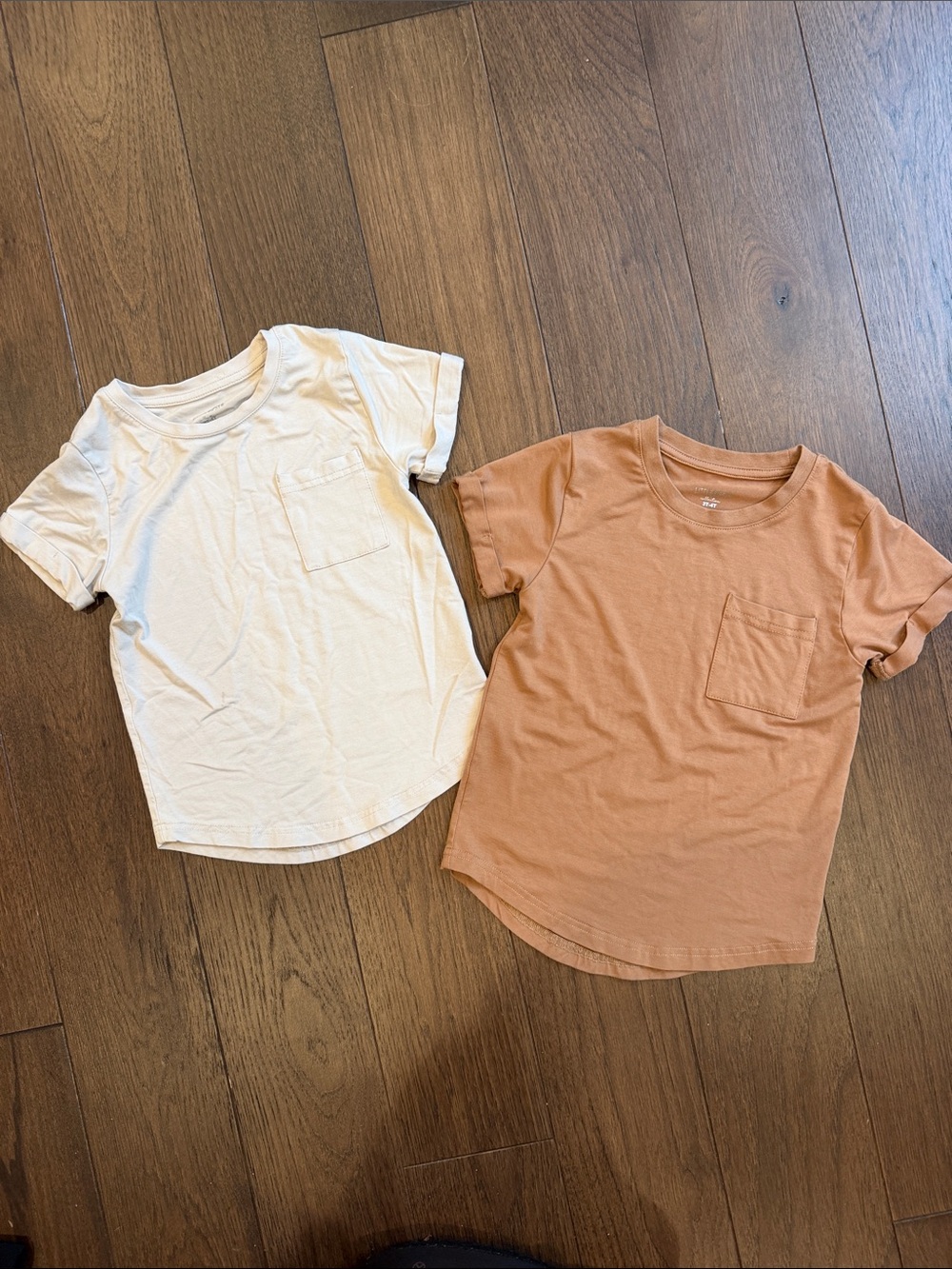 Little Bipsy Tan and Cream Pocket Tees Size 3-4T - C39-104